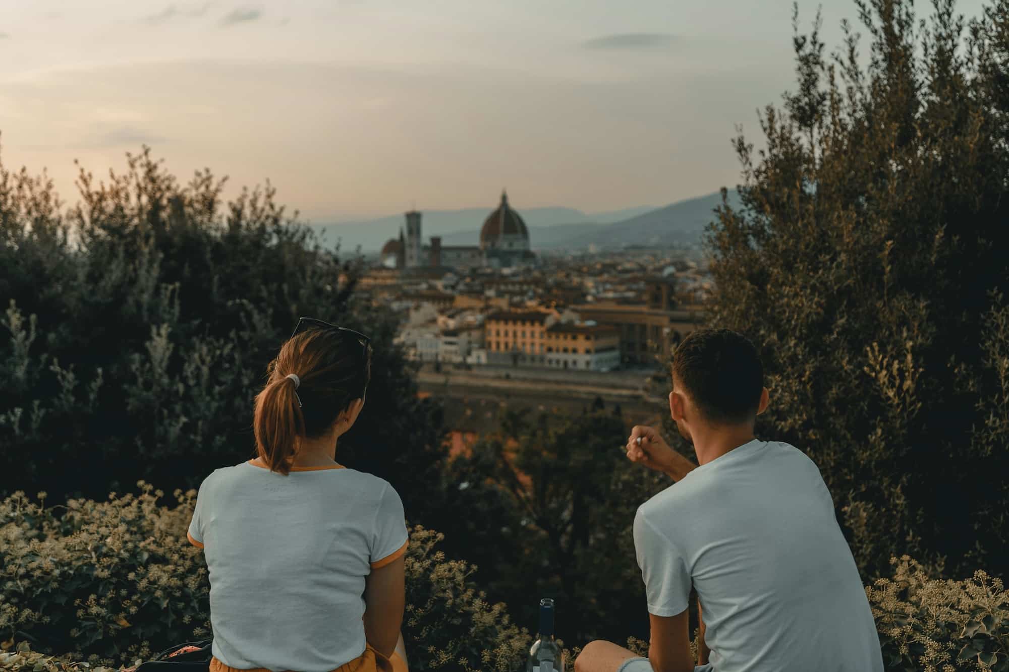 Traveller exploring a European town